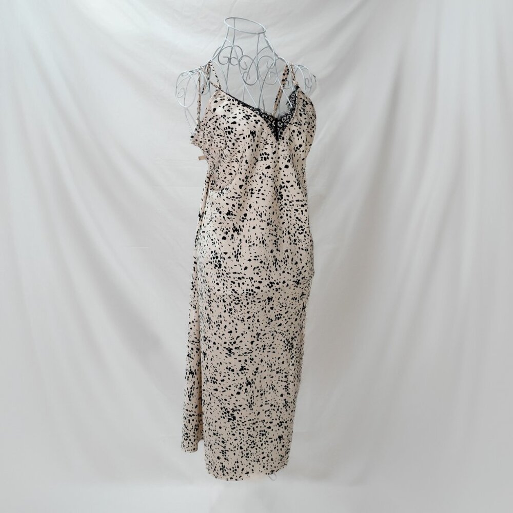 A New Day Cami Lace Dress Ivory Cream & Black Polka Dot | Medium